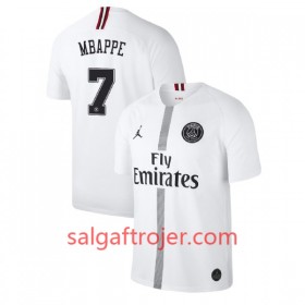 Paris Saint-Germain Fodboldtrøjer Mbappe 7 Jodan Hvid 3. sæt 2018/19 Kort ærmer